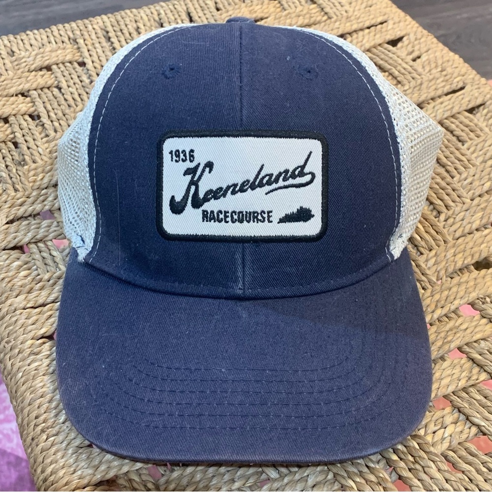 Keeneland Racecourse Navy Cream Mesh SnapBack Trucker Hat Horse Racing